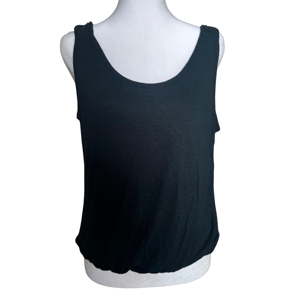 Black Scoop Neck Tank Top Sleeveless Basic Shell Size S Excellent Condition